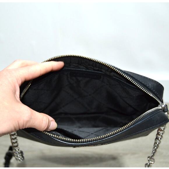 Michael Kors Jet Set Large Black Logo Crossbody Purse & Card Case Wallet Set - Picture 7 of 15